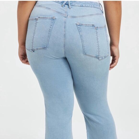 Good American Good Legs Crop Mini Boot Denim Jeans Indigo NEW Size 22 - Picture 2 of 16